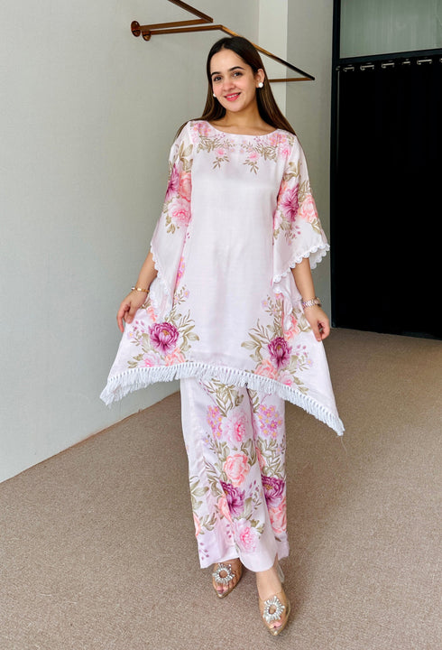 Pink Festive Kaftaan Set